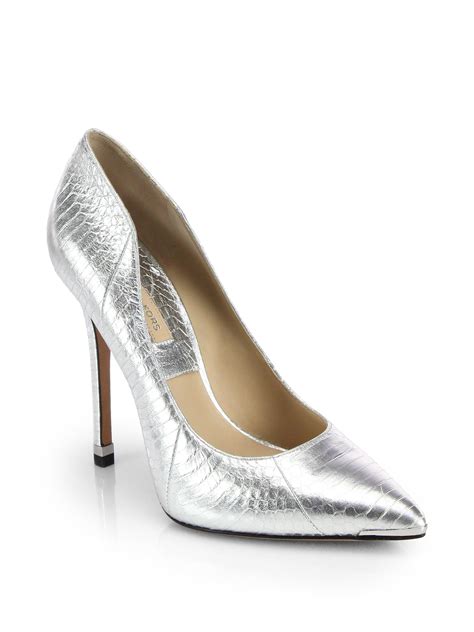 michael kors silver pumps|Michael Kors women' s pumps.